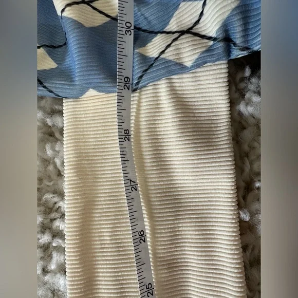 Beach Riot Blue and White Carlie One Piece Swimsuit Cut-Out Design & Belt large - Picture 8 of 13